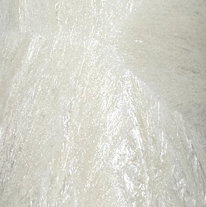 Unscented Palm Wax Pillar Candle, Textured, Cream / Ivory with Silver / White Textured Pattern